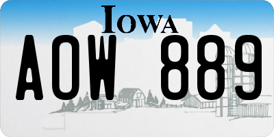 IA license plate AOW889