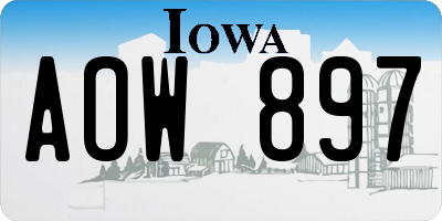 IA license plate AOW897