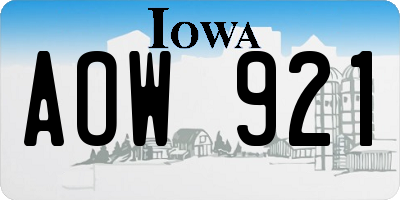 IA license plate AOW921