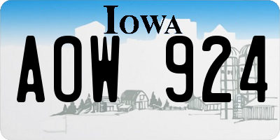 IA license plate AOW924