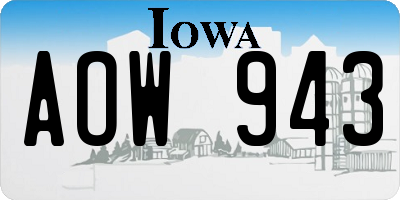 IA license plate AOW943