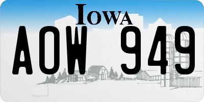 IA license plate AOW949