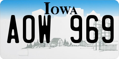 IA license plate AOW969
