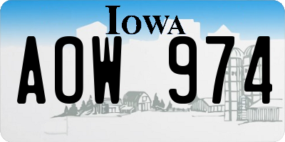 IA license plate AOW974