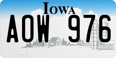 IA license plate AOW976