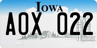 IA license plate AOX022