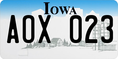 IA license plate AOX023