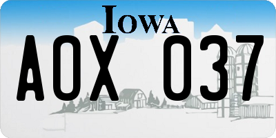 IA license plate AOX037