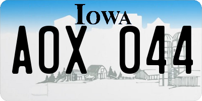 IA license plate AOX044