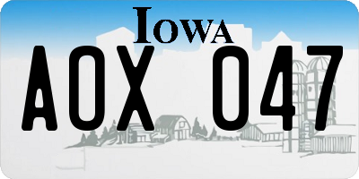 IA license plate AOX047