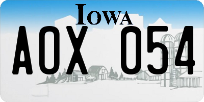 IA license plate AOX054