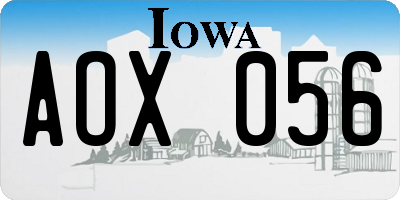 IA license plate AOX056