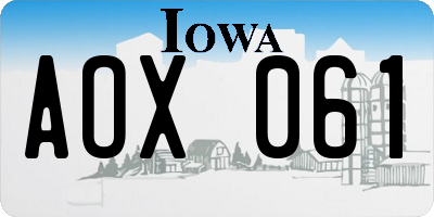 IA license plate AOX061