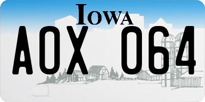 IA license plate AOX064