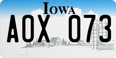 IA license plate AOX073