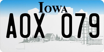 IA license plate AOX079
