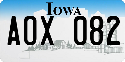 IA license plate AOX082