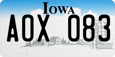 IA license plate AOX083