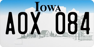 IA license plate AOX084