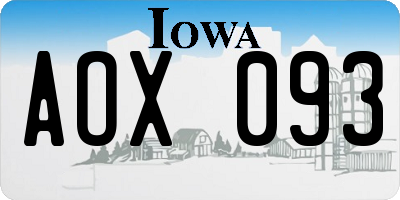 IA license plate AOX093
