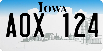 IA license plate AOX124