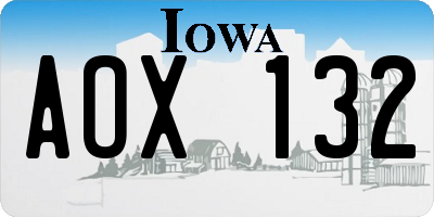 IA license plate AOX132