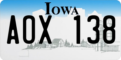 IA license plate AOX138