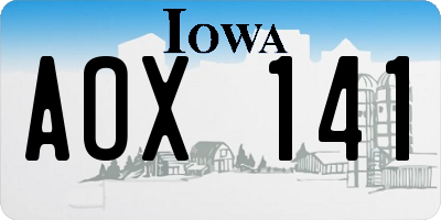 IA license plate AOX141