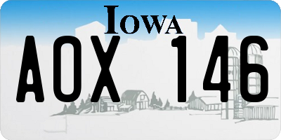 IA license plate AOX146