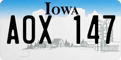 IA license plate AOX147