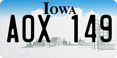 IA license plate AOX149