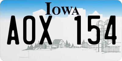 IA license plate AOX154