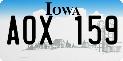 IA license plate AOX159