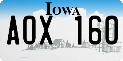 IA license plate AOX160