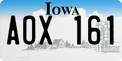 IA license plate AOX161