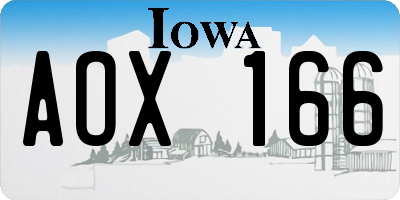 IA license plate AOX166