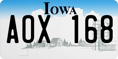 IA license plate AOX168