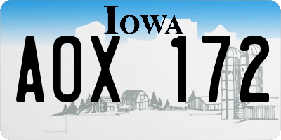 IA license plate AOX172