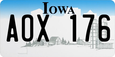 IA license plate AOX176