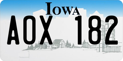 IA license plate AOX182