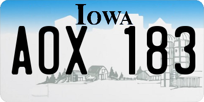 IA license plate AOX183