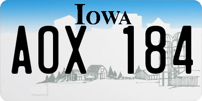 IA license plate AOX184