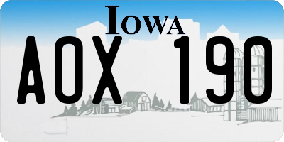 IA license plate AOX190