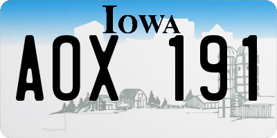 IA license plate AOX191