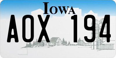 IA license plate AOX194