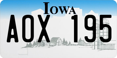 IA license plate AOX195