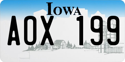 IA license plate AOX199