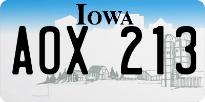 IA license plate AOX213