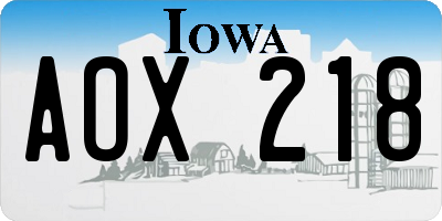 IA license plate AOX218