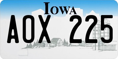 IA license plate AOX225